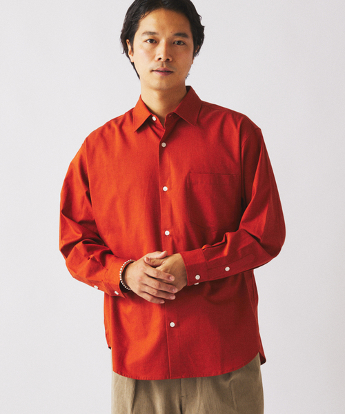 JOURNAL STANDARD relume（ジャーナルスタンダード　レリューム）の「JAMES FABRIC / ジェームスファブリック ウールブレンド シャツ（シャツ/ブラウス・メンズ・オレンジ/グレー/コバルトブルー/カーキ・MEDIUM/LARGE）」の7枚目の写真