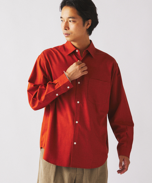 JOURNAL STANDARD relume（ジャーナルスタンダード　レリューム）の「JAMES FABRIC / ジェームスファブリック ウールブレンド シャツ（シャツ/ブラウス・メンズ・オレンジ/グレー/コバルトブルー/カーキ・MEDIUM/LARGE）」の8枚目の写真