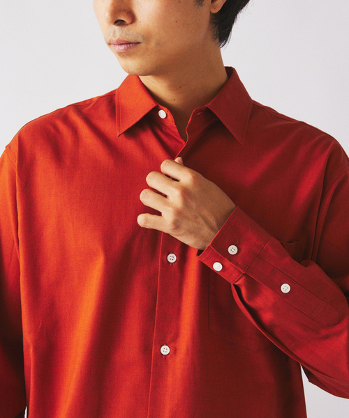 JOURNAL STANDARD relume（ジャーナルスタンダード　レリューム）の「JAMES FABRIC / ジェームスファブリック ウールブレンド シャツ（シャツ/ブラウス・メンズ・オレンジ/グレー/コバルトブルー/カーキ・MEDIUM/LARGE）」の10枚目の写真