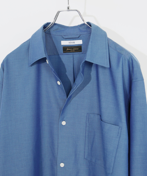 JOURNAL STANDARD relume（ジャーナルスタンダード　レリューム）の「JAMES FABRIC / ジェームスファブリック ウールブレンド シャツ（シャツ/ブラウス・メンズ・オレンジ/グレー/コバルトブルー/カーキ・MEDIUM/LARGE）」の18枚目の写真