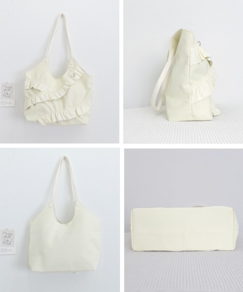 Miniministore(ミニミニストア)の「トートバッグ 大容量 肩掛けバッグ 合皮(トートバッグ・レディース・ネイビー/クリーム/ブラック/グレイッシュベージュ・FREE)」の9枚目の写真