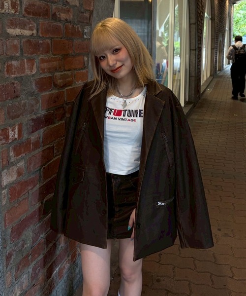 ACLENT（アクレント）の「ピグメントフェイクレザータイトミニスカート（スカート・レディース・ブラウン/ブラック・X-SMALL/SMALL/MEDIUM）」の19枚目の写真