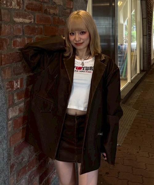 ACLENT（アクレント）の「ピグメントフェイクレザータイトミニスカート（スカート・レディース・ブラウン/ブラック・X-SMALL/SMALL/MEDIUM）」の21枚目の写真