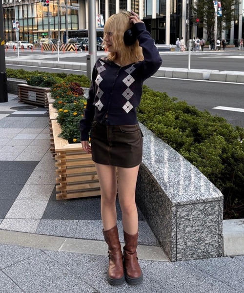 ピグメントフェイクレザータイトミニスカート（スカート）｜ACLENT