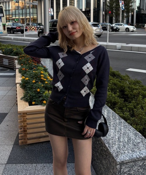 ピグメントフェイクレザータイトミニスカート（スカート）｜ACLENT