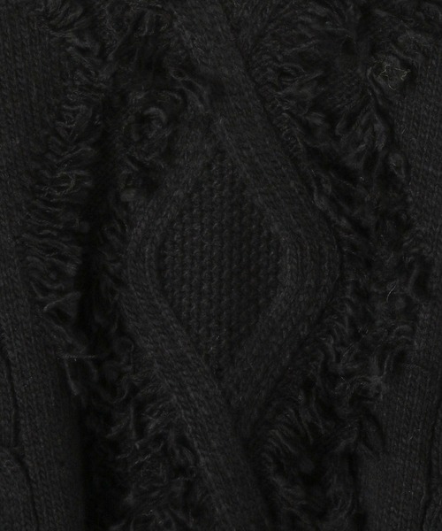 LEPSIM(レプシィム)の「5ゲージケーブルフリンジプルオーバー 595641(ニット/セーター・レディース・ブラック/カーキ/オフホワイト・FREE)」の10枚目の写真
