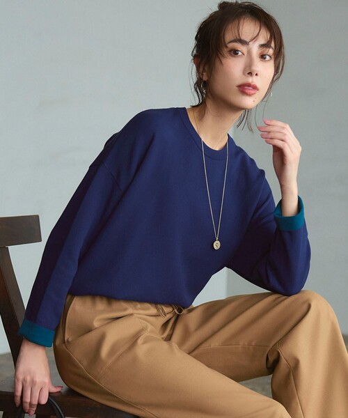 セール】【洗える】ダブルフェイス プルオーバー ニット（ニット