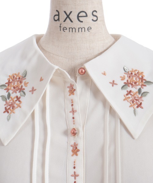 金木犀刺繍襟ブラウス（シャツ/ブラウス）｜axes femme