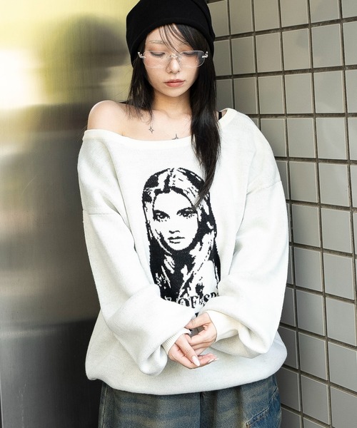 WEGO(ウィゴー)の「WEGO/2WAYグラフィックワンショルBIGニット(ニット/セーター・レディース・その他1/その他3/その他2/その他4・FREE)」の21枚目の写真