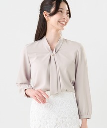 TOKYO SHIRTS | シルキーサテン パーツ付ボウタイ ブラウス(シャツ/ブラウス)