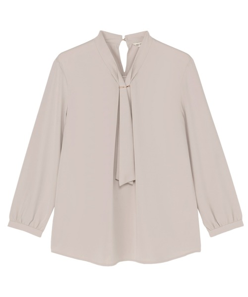 TOKYO SHIRTS（トウキョウシャツ）の「シルキーサテン パーツ付ボウタイ ブラウス（シャツ/ブラウス・レディース・ホワイト/パープル/ベージュ・M/L）」の18枚目の写真