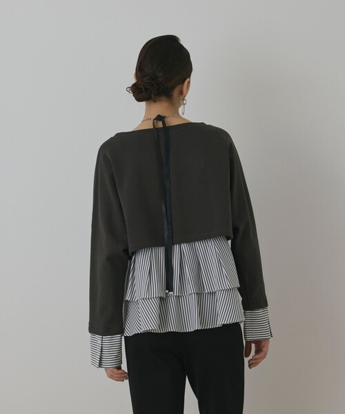 Diagram(ダイアグラム)の「タックフリルヘムカットトップ(Tシャツ/カットソー・レディース・ピンク/グレー・36)」の19枚目の写真