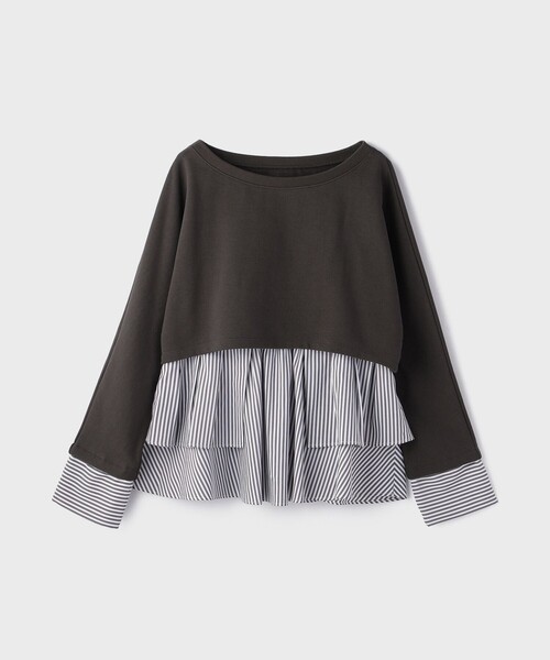 Diagram(ダイアグラム)の「タックフリルヘムカットトップ(Tシャツ/カットソー・レディース・ピンク/グレー・36)」の10枚目の写真
