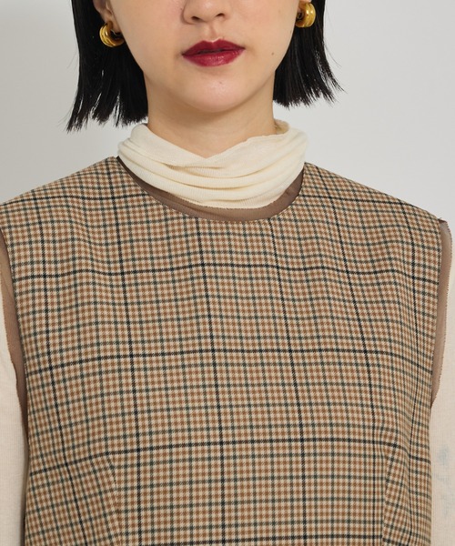 TWツイルチェックワンピース/秋服/冬服/オフィスカジュアル 