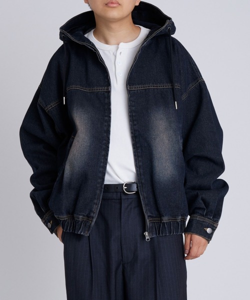 セール】【KOOKY'N/クーキー】ヴィンテージライクデニムフードブルゾン