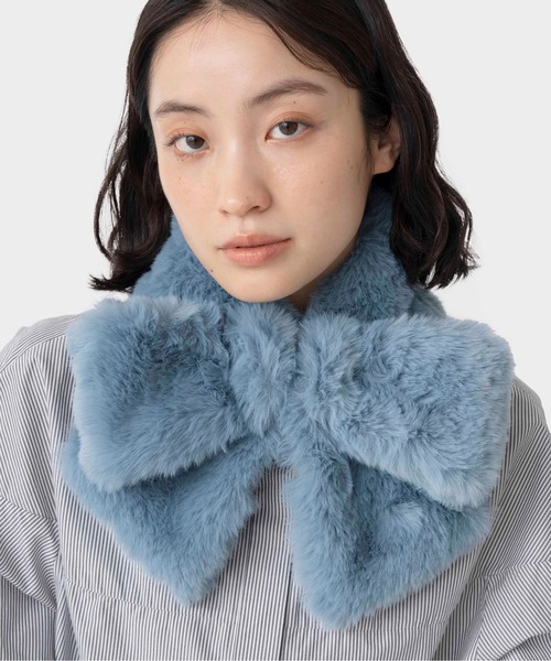 Casselini（キャセリーニ）の「Casselini(キャセリーニ)ミニリボンティペット（マフラー・レディース・ホワイト/レッド/グレー/ブルー/オフホワイト/ベージュ/ブラック/ネイビー・FREE）」の7枚目の写真