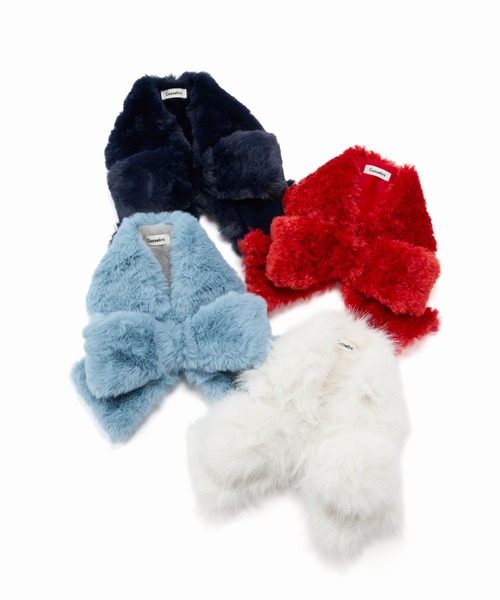 Casselini（キャセリーニ）の「Casselini(キャセリーニ)ミニリボンティペット（マフラー・レディース・ホワイト/レッド/グレー/ブルー/オフホワイト/ベージュ/ブラック/ネイビー・FREE）」の9枚目の写真