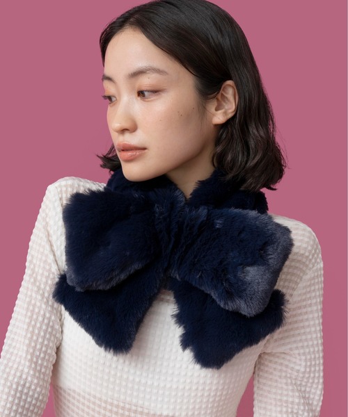 Casselini（キャセリーニ）の「Casselini(キャセリーニ)ミニリボンティペット（マフラー・レディース・ホワイト/レッド/グレー/ブルー/オフホワイト/ベージュ/ブラック/ネイビー・FREE）」の20枚目の写真