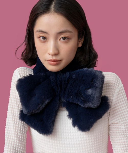 Casselini（キャセリーニ）の「Casselini(キャセリーニ)ミニリボンティペット（マフラー・レディース・ホワイト/レッド/グレー/ブルー/オフホワイト/ベージュ/ブラック/ネイビー・FREE）」の21枚目の写真