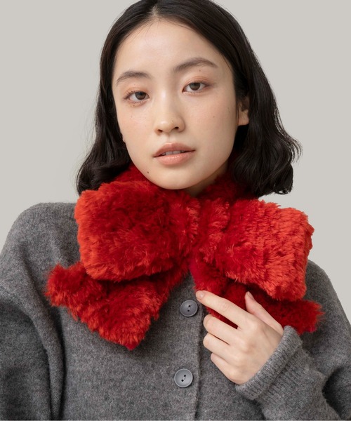 Casselini（キャセリーニ）の「Casselini(キャセリーニ)ミニリボンティペット（マフラー・レディース・ホワイト/レッド/グレー/ブルー/オフホワイト/ベージュ/ブラック/ネイビー・FREE）」の11枚目の写真