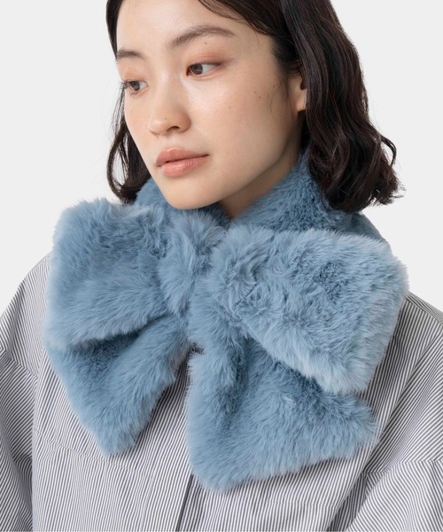 Casselini（キャセリーニ）の「Casselini(キャセリーニ)ミニリボンティペット（マフラー・レディース・ホワイト/レッド/グレー/ブルー/オフホワイト/ベージュ/ブラック/ネイビー・FREE）」の12枚目の写真