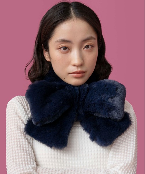 Casselini（キャセリーニ）の「Casselini(キャセリーニ)ミニリボンティペット（マフラー・レディース・ホワイト/レッド/グレー/ブルー/オフホワイト/ベージュ/ブラック/ネイビー・FREE）」の19枚目の写真