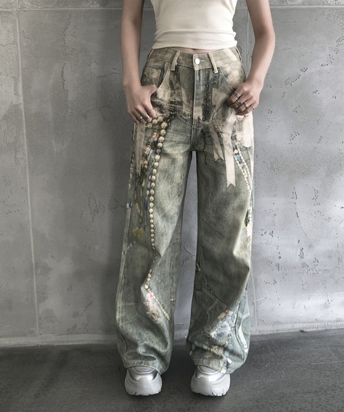 VEILA（ヴェイラ）の「y2kデニムパンツ（デニムパンツ・レディース・ブルー・S/M/L）」の2枚目の写真
