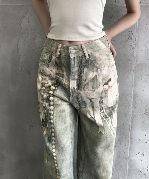 VEILA（ヴェイラ）の「y2kデニムパンツ（デニムパンツ・レディース・ブルー・S/M/L）」の5枚目の写真