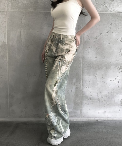 VEILA（ヴェイラ）の「y2kデニムパンツ（デニムパンツ・レディース・ブルー・S/M/L）」の7枚目の写真