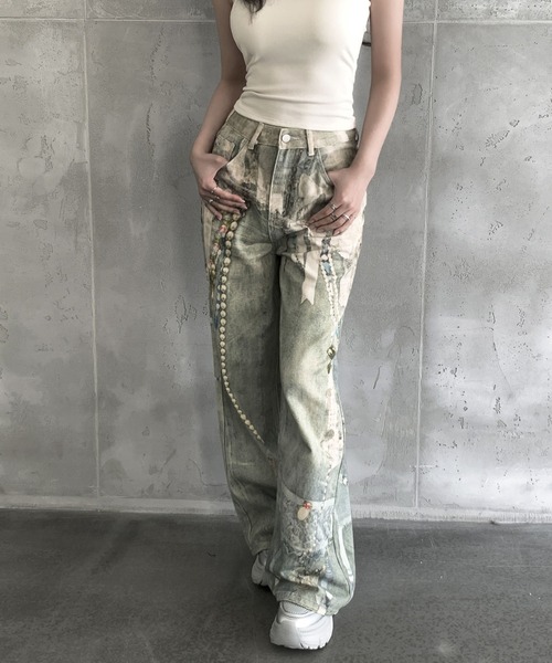 VEILA（ヴェイラ）の「y2kデニムパンツ（デニムパンツ・レディース・ブルー・S/M/L）」の8枚目の写真