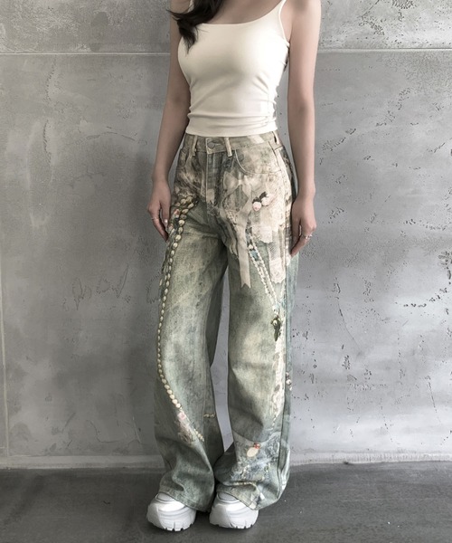VEILA（ヴェイラ）の「y2kデニムパンツ（デニムパンツ・レディース・ブルー・S/M/L）」の9枚目の写真