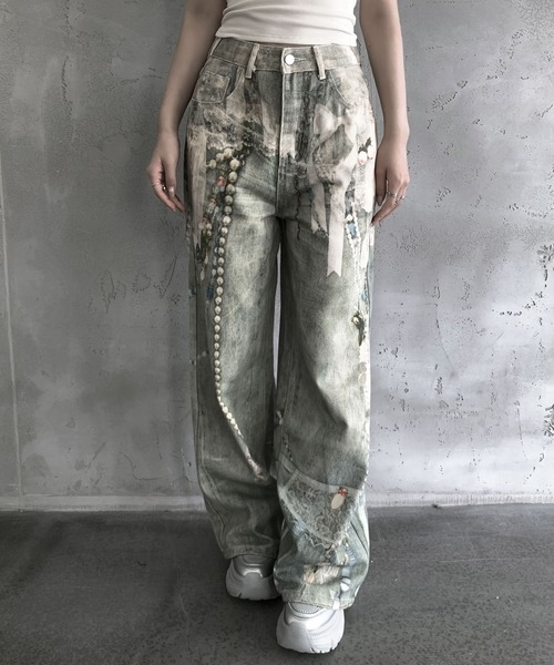 VEILA（ヴェイラ）の「y2kデニムパンツ（デニムパンツ・レディース・ブルー・S/M/L）」の10枚目の写真