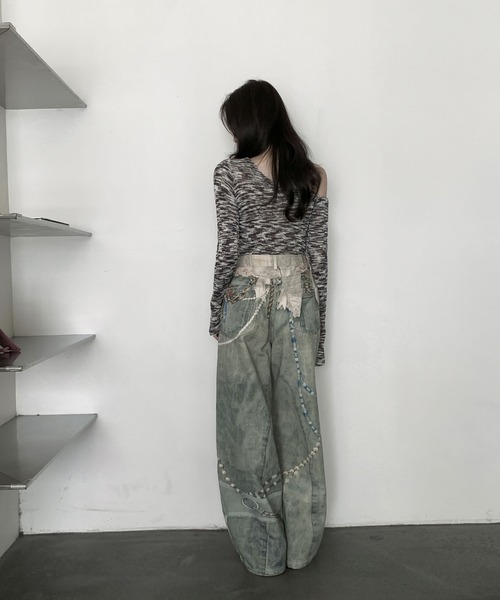 VEILA（ヴェイラ）の「y2kデニムパンツ（デニムパンツ・レディース・ブルー・S/M/L）」の12枚目の写真
