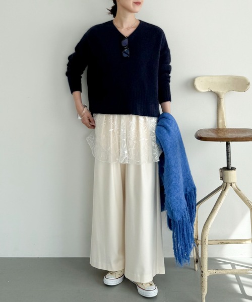 美品♪シーナリー ラクーンVネック ファーニットプルオーバー 人気デザイン pr483lbe6_715.jpg