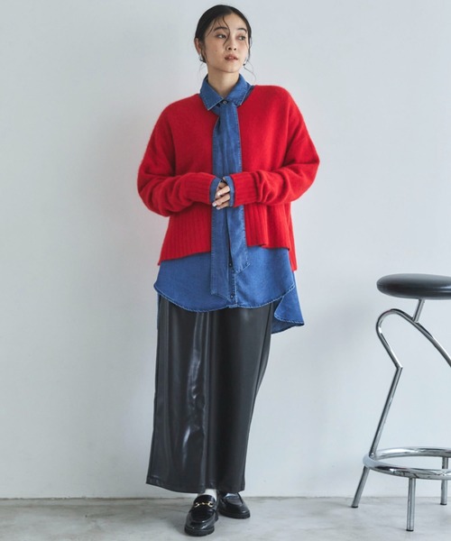 新品タグ付♡Noble ラクーンファーニットＶネックプルオーバー NOBLE ラクーンファーニットVネックプルオーバー