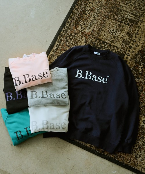 BROKEN BASE（ブロークンベース）の「B.Base Logo Crewneck Sweat / B.Baseロゴクルーネックスウェット（スウェット・メンズ・ヘザーグレー/ブラック/エメラルド/ライトピンク/ホワイト/ネイビー・SMALL/MEDIUM/LARGE）」の7枚目の写真