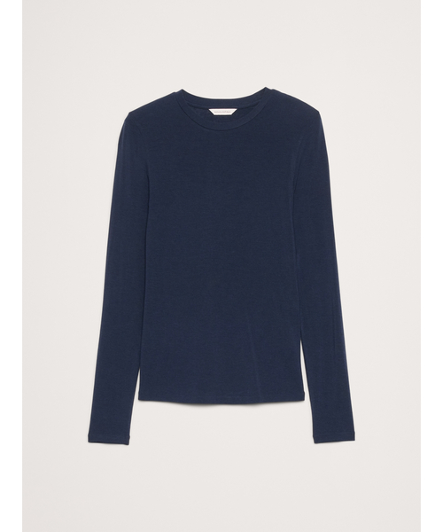 Banana Republic（バナナリパブリック）の「リュクス ウールブレンド クルーネックTシャツ（Tシャツ/カットソー・レディース・アイボリー/チャコールグレー/ブラウン/ネイビー・XS/L/S/M）」の13枚目の写真