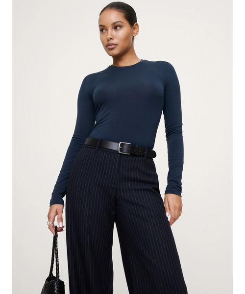 Banana Republic（バナナリパブリック）の「リュクス ウールブレンド クルーネックTシャツ（Tシャツ/カットソー・レディース・アイボリー/チャコールグレー/ブラウン/ネイビー・XS/L/S/M）」の4枚目の写真