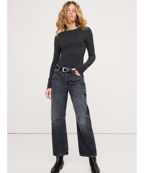 Banana Republic（バナナリパブリック）の「リュクス ウールブレンド クルーネックTシャツ（Tシャツ/カットソー・レディース・アイボリー/チャコールグレー/ブラウン/ネイビー・XS/L/S/M）」の9枚目の写真