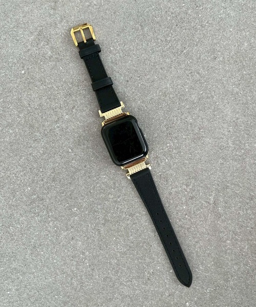 Me%(ミィパーセント)の「AppleWatchゴウヒベルトバンド 605855(デジタル腕時計・レディース・ブラック/ゴールド・MEDIUM)」の2枚目の写真
