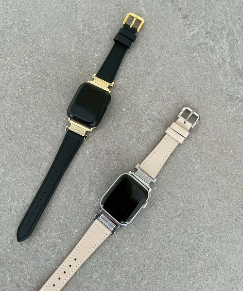 Me%(ミィパーセント)の「AppleWatchゴウヒベルトバンド 605855(デジタル腕時計・レディース・ブラック/ゴールド・MEDIUM)」の5枚目の写真