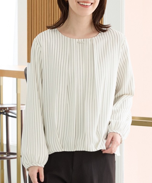 ハニぽか】あったか裏地裾タックブラウス（シャツ/ブラウス）｜Honeys