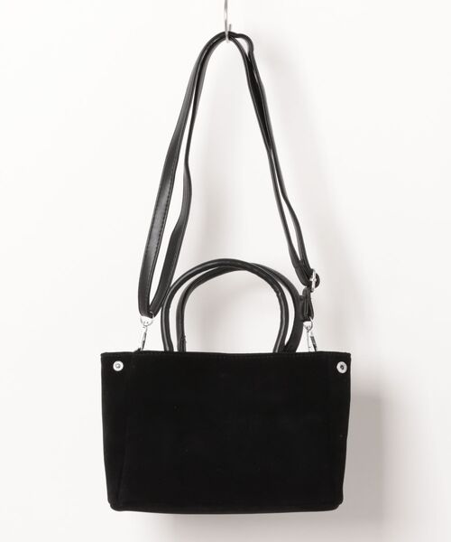 BARELY BLUE（ベアリーブルー）の「【 BARELY BLUE / ベアリーブルー 】 スエード タッチ デニム ディテール 2WAY ミニ ショルダーバッグ（ショルダーバッグ・レディース・ブラック/ブラウン/バーガンディー・FREE）」の4枚目の写真