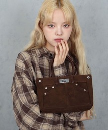 BARELY BLUE | 【 BARELY BLUE / ベアリーブルー 】 スエード タッチ デニム ディテール 2WAY ミニ ショルダーバッグ(ショルダーバッグ)