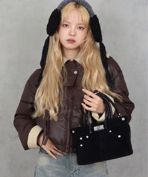 BARELY BLUE（ベアリーブルー）の「【 BARELY BLUE / ベアリーブルー 】 スエード タッチ デニム ディテール 2WAY ミニ ショルダーバッグ（ショルダーバッグ・レディース・ブラック/ブラウン/バーガンディー・FREE）」の8枚目の写真