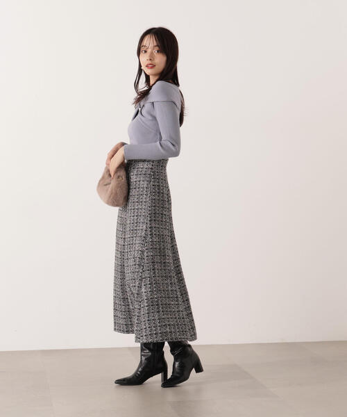 PROPORTION BODY DRESSING(プロポーションボディドレッシング)の「リボンオフショルリブニット / 1215270115(ニット/セーター・レディース・ブルー/ブラック/ホワイト系その他・FREE)」の18枚目の写真