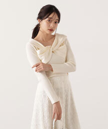 PROPORTION BODY DRESSING | リボンオフショルリブニット / 1215270115(ニット/セーター)