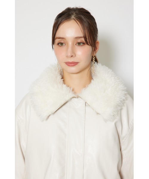 rienda(リエンダ)の「オーバールーズシルエットボンバージャケット 秋服 冬服(ブルゾン・レディース・ホワイト/ライトブラウン・FREE)」の15枚目の写真