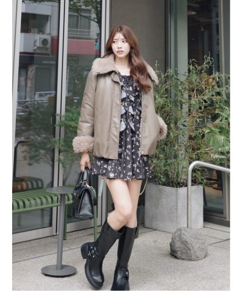 セール】オーバールーズシルエットボンバージャケット 秋服 冬服