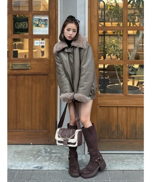 セール】オーバールーズシルエットボンバージャケット 秋服 冬服